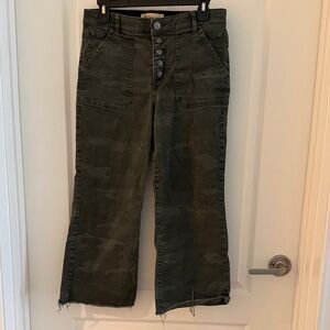 Democracy Olive Pants with Button-Fly